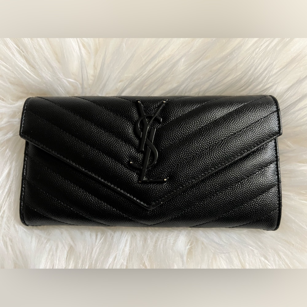 YSL envelope matelasse wallet